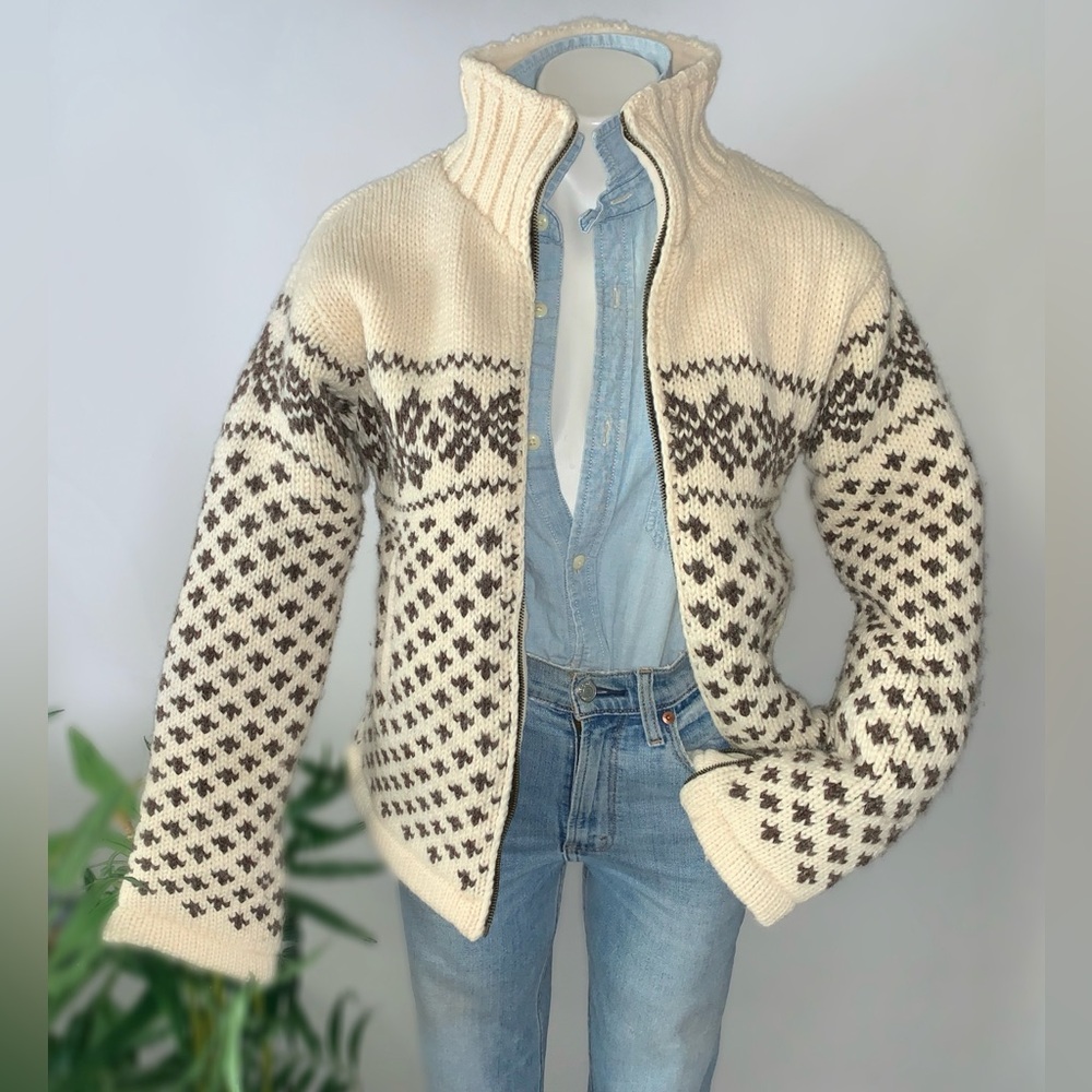 w o o l :: Heavy Warm Nepal Wool Knit Jacket Nordic Scandinavian